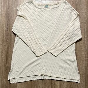 Anthropologie Maeve Cream Textured Top